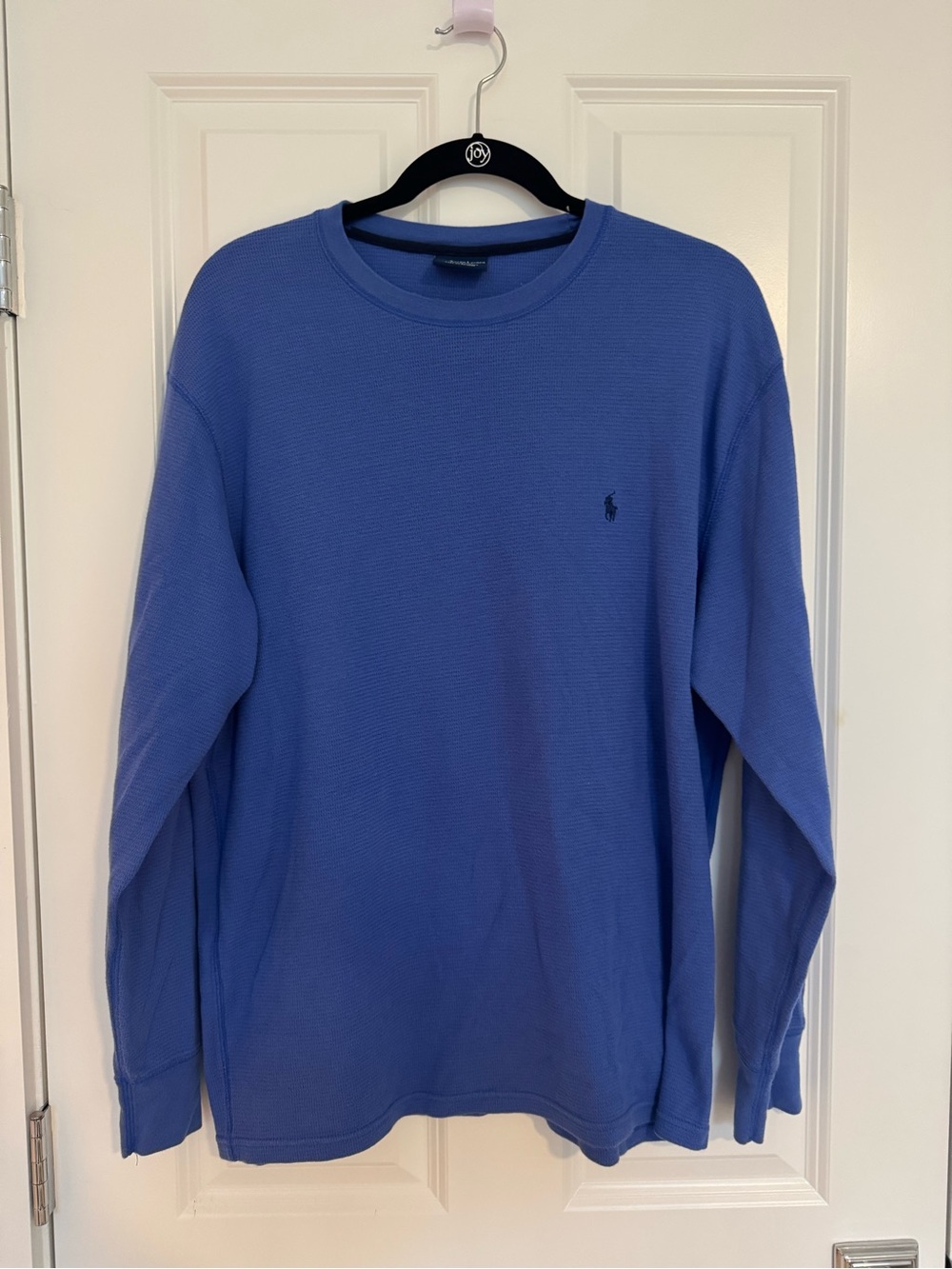 Polo Ralph Lauren Mens L Blue Waffle Knit Thermal Long Sleeve Shirt